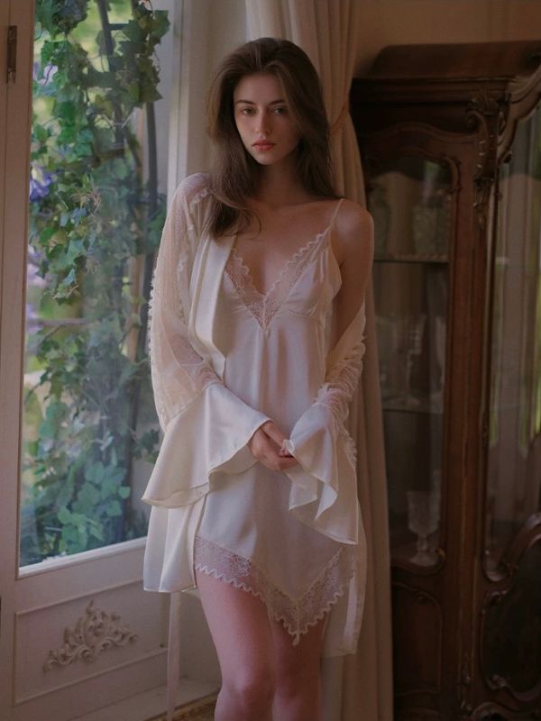 Aryna Beige Satin Babydoll w/ Robe | Lumiere 18 | Premium Sexy Lingerie Lumiere 18 Lingerie Aryna Beige Satin Babydoll w/ Robe | Lumiere 18 | Premium Sexy Lingerie Lumiere 18 Lingerie