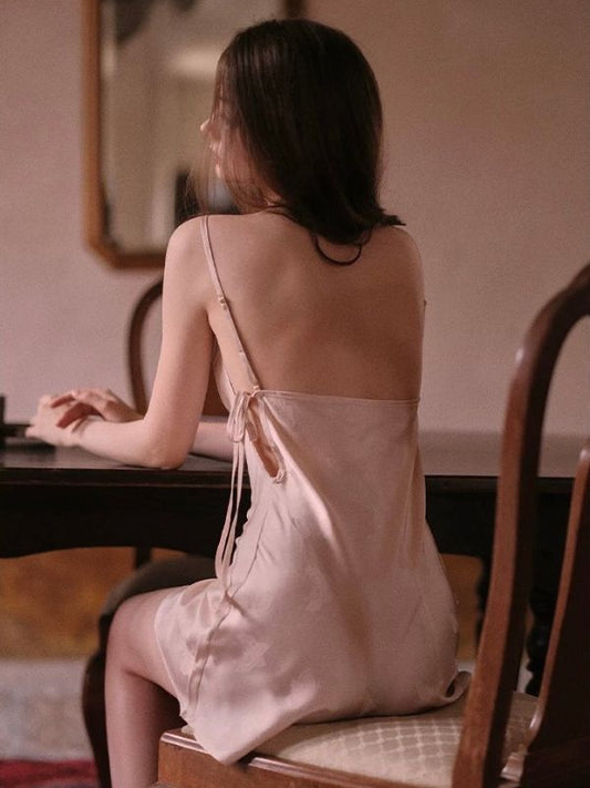 Nude colour cowl neckline sleepdress