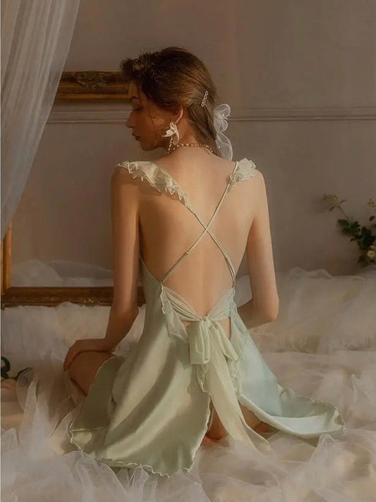 sexy green nightdress lingerie