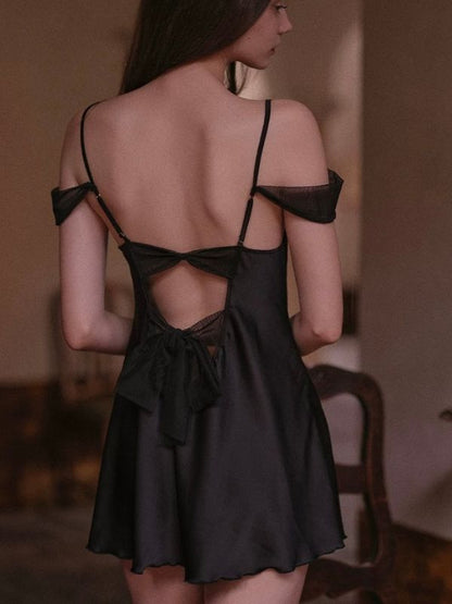 off-the-shoulder camisole in black