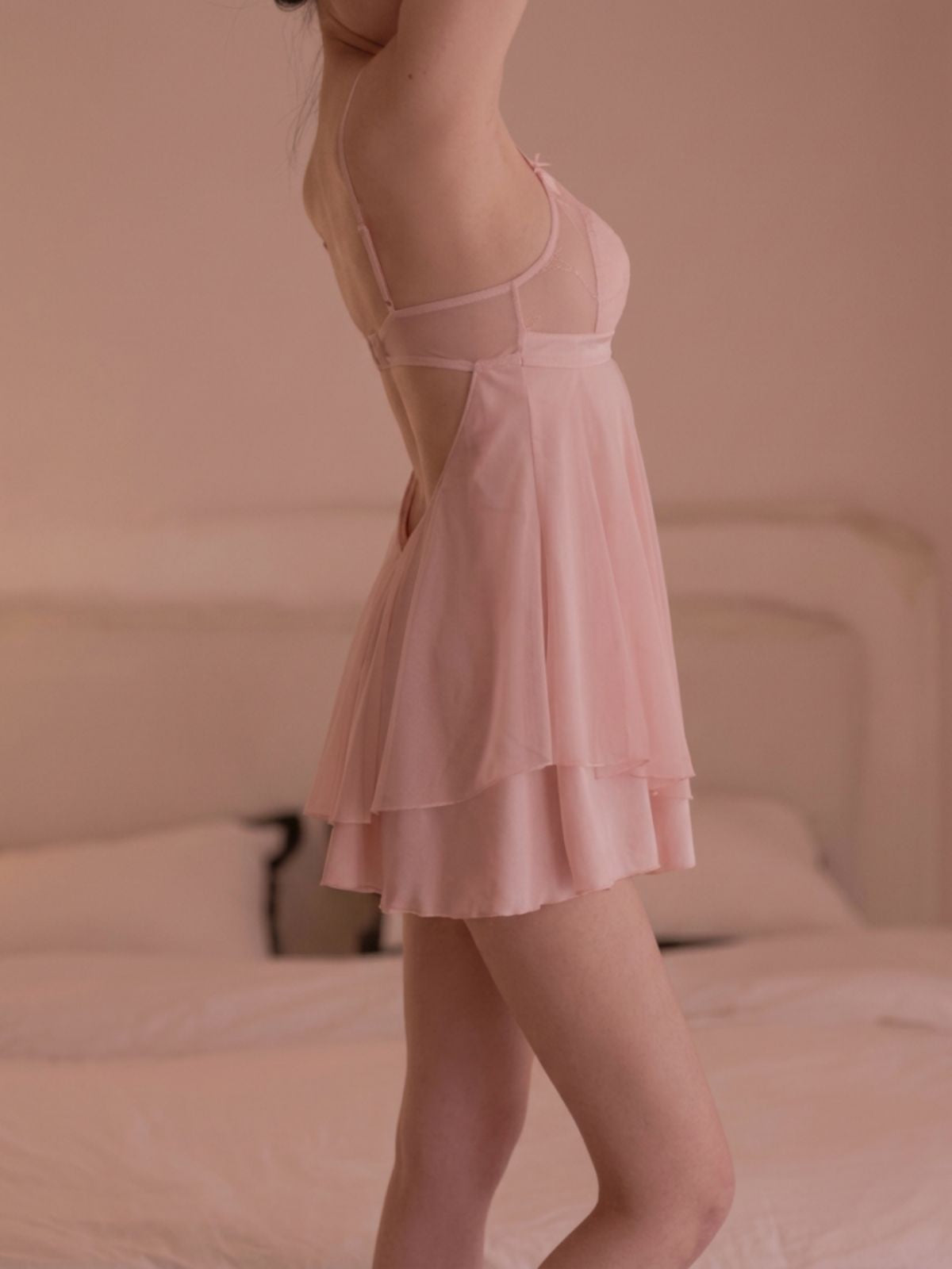 Celeste Pink Lace Babydoll
