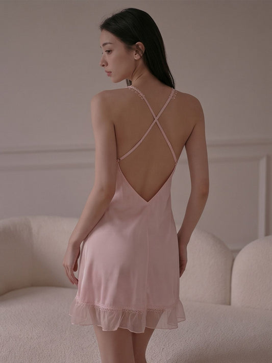 Mira Pink Satin Chemise