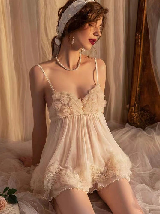 sexy floral mesh lace babydoll