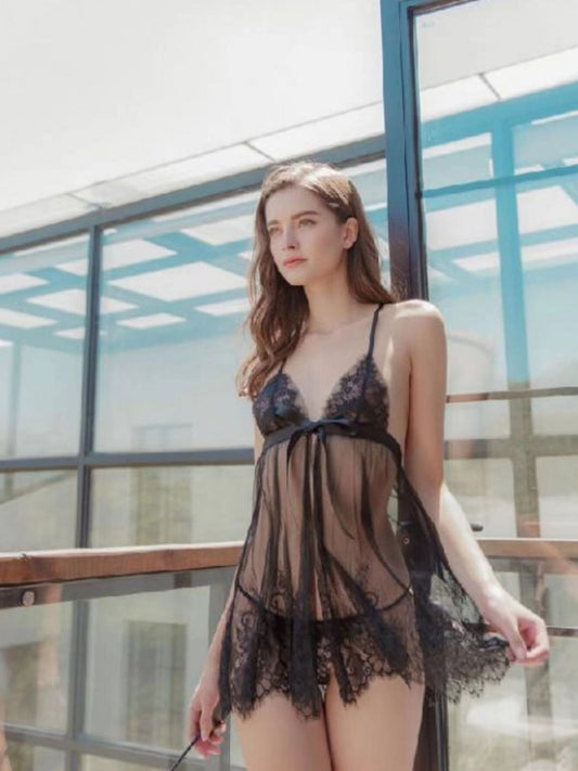 black sexy lace lingerie